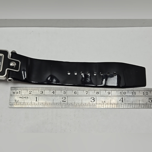 Womens Vintage Marc Jacobs Black Quartz Cuff Watch Silver Leather New Battery main image 5